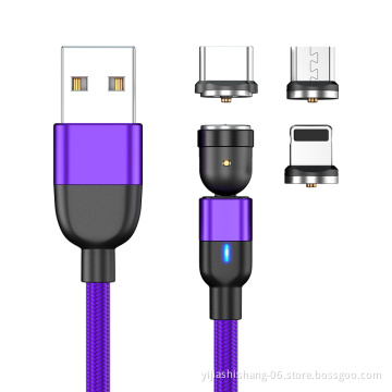 2021 540 Degree Magnetic Charger 3 In 1 Magnetic Cable Magnetic Suction Android Magnetic Charging Cable